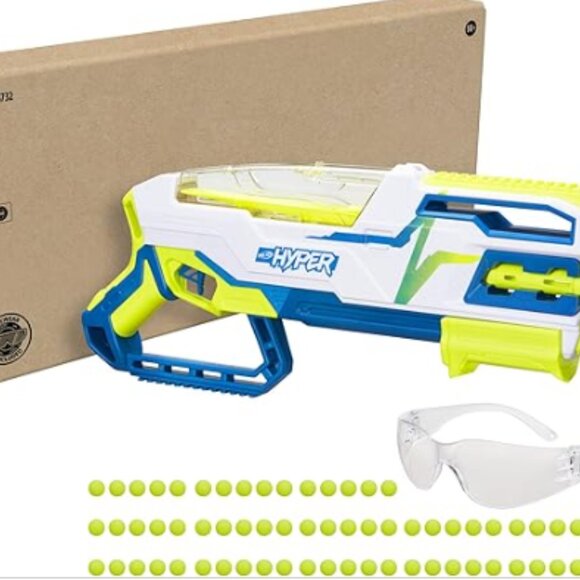 NERF Hyper Bundle, Siege-50 Pump-Action Blaster, Up to 110 FPS Velocity, Eyewear - Picture 2 of 5